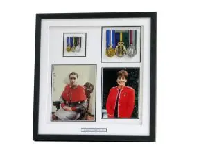 A framed piece of family memorabilia,