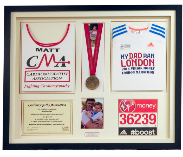 Custom framed marathon vests-certificate-running-number-medal-photo