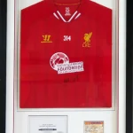 Custom-framed football shirt by Nuneaton Picture Framing