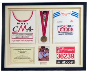 Custom framed marathon vests-certificate-running-number-medal-photo