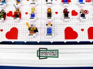 Custom framed Lego display by Nuneaton Picture Framing