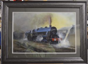 Steam Train vintage painting