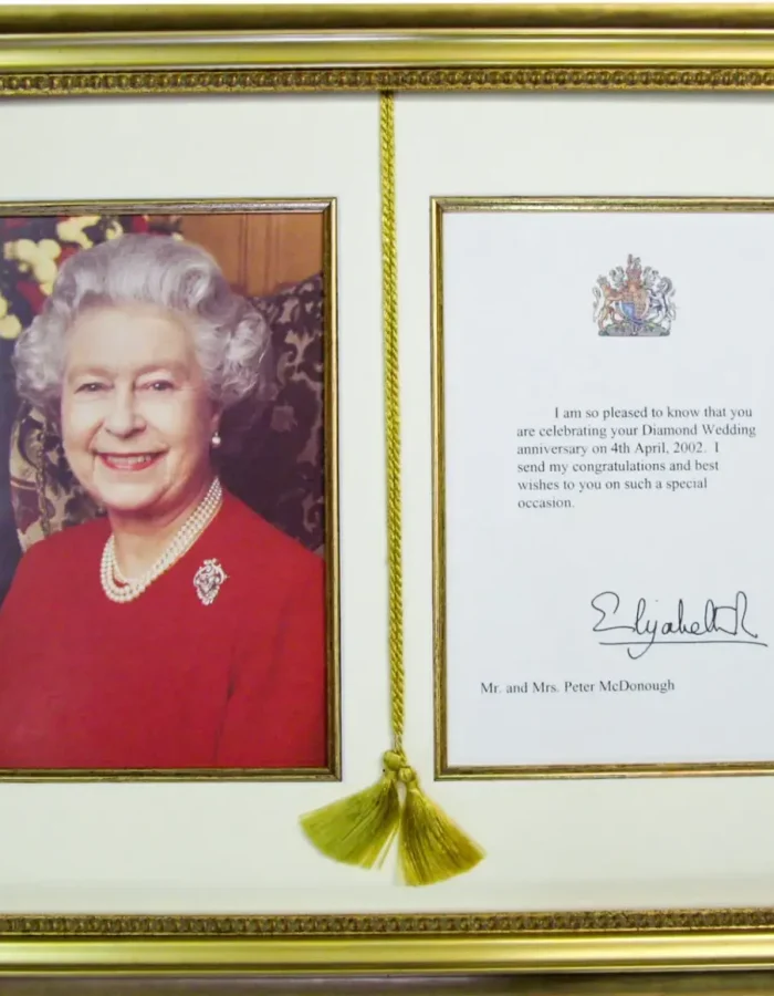 Royal Congratulatory Letter & Card Framing – Bespoke Design by Nuneaton Picture Framers Ltd